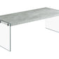Coffee Table Rectangular For Living Room Clear Tempered Glass