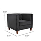 Button Tufted Accent Chair, Square Arms