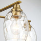 5 Lights Linear Arms With Chain Chandelier - Clear / Gold