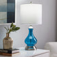 Jasmine - Contemporary Lamp - Clear Sapphire Blue Seeded / Nickel / White