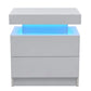 Modern LED Bedside Table Cabinet With Adjustable Lights And 2 Drawers - White