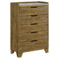 Packard - 5 Drawer Chest - Oak