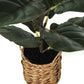 28" Tall, Artificial Plant, Fiddle Tree, Indoor, Faux, Fake, Floor, Greenery, Potted, Real Touch, Decorative - Green / Beige