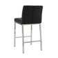 Regal - Set of 2 - 16.5" Black PU High Back Swivel Bar Stools with Electroplated Legs