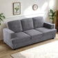 Modern Sofa, Comfortable 3 Seater Couch With Deep Seating, Loose Back Cushions, Wide Arms