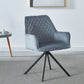 Modern Desk Chair No Wheel, Ergonomic Office Chair Home Office Upholstered Chair, Computer Chair For Bedroom, Reception Room, Living Room With Metal Legs - Blue