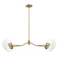 Jewel - 4 Lights Chandelier Ceiling Hanging Light Fixture - Clear / Gold