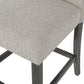 Havenbrook - Set of 2 - 26" Light Grey Contemporary Fabric Button Tufted Counter Stools with High Back and Wood Frame