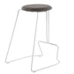 Crosley - Set of 2 - 26" White Steel & Grey Faux Leather Contemporary Counter Stools for Modern Dining & Bar Seating