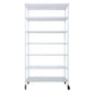7 Tier Metal Shelf Wire Shelving Unit, 2450Lbs Heavy Duty Adjustable Storage Rack With Wheels & Shelf Liners For Closet Kitchen Garage Basement Commercial Shelving