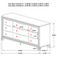 9 Drawer Dresser Cabinet With Picture Framed Fronts - White