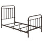 Twin Panel Bed With Ornate Design - Bronze