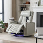 270° Power Swivel Recliner Home Theater Chair With Hidden Arm Storage, LED Light, Cup Holder, And Tray Table