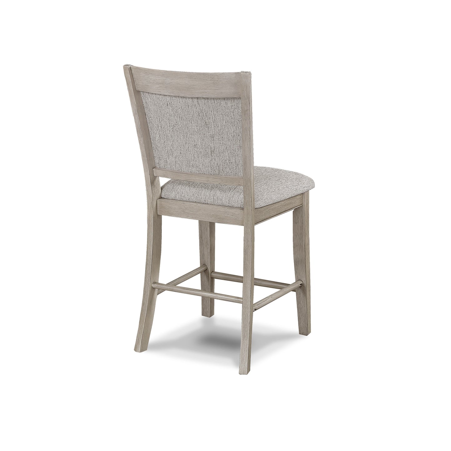 Hermione - Set of 2 - 26" Tan/Beige Gray Farmhouse Counter Stools with Upholstered Seat & Back