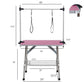 Folding Dog Pet Grooming Table Stainless Steel Frame Rubber Mat On Board With Adjustable Arm And Clamps Pet Dog Cat Grooming Table