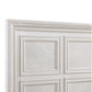 Queen Geometric Design Headboard Panel Bed Bedroom Furniture - Antique White
