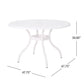 Tranquilius - Outdoor Round Dining Table With Lattice Tabletop, Umbrella Hole And Curved Legs