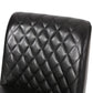 Hezekiah - Set of 2 - 24” Black Velvet Counter Stools with Diamond Tufted Backrest and Iron Frame