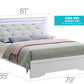 Bed With LED Light Accents Headboard