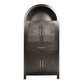 Arched Kitchen Pantry Cabinet With With Adjustable Shelves And Barn Door - Black