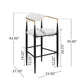 Upholstered Bar Stools With Backs For Kitchen Island (Set of 2) - Beige