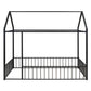 Metal Bed House Bed Frame With Fence