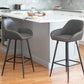 Hurstwood - Set of 2 - 26" Contemporary Counter Stools with Black Frame and Grey Vintage Faux Leather