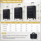 6 Piece Lightweight Hardshell Luggage Set With Double Spinner Wheels, Password Lock