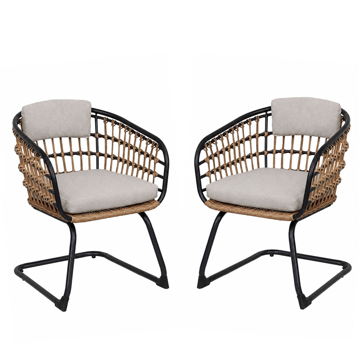 Patio Dining Chairs For Garden (Set of 2) - Beige