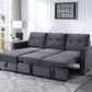 Hudson - Reversible Sleeper Sectional Sofa With Storage Chaise - Dark Gray