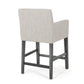 Sheldon - Set of 2 - 26" Upholstered Counter Stools with Light Gray Fabric and Rubberwood Frame