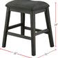 Briarcrest - Set of 2 - 26" Gray Wood Counter Height Bar Stools with High Back and Foam Cushion