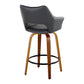 Mustang - Contemporary Fixed Height Counter Stool With Swivel With Round Footrest (Set of 2)