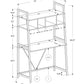 Computer Desk For Home Office, Laptop, Leaning, Storage Shelves, Contemporary & Modern - White