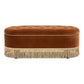 Melinda - Oval Tufted Bullion Fringe Storage Bench