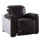 Misezon - Top Grain Leather Power Motion Recliner - Dark Brown