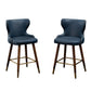 Nerouft - Set of 2 - 25" Faux Leather Counter Stools with Nailhead Trim