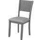 Ashford - Set of 6 - 19" Stool height, 18" Bench and 30" Table Gray Wooden Dining Set with Upholstered Chairs and Bench