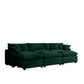 Modern Modular Cushion Sofa With Ottoman, Low Back, Deep Seating Sofa Set