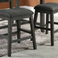 Briarcrest - Set of 2 - 26" Gray Wood Counter Height Bar Stools with High Back and Foam Cushion