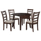 Verety - 5 Piece Round Dining Set With Chairs - Dark Brown