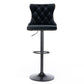 Swivel Barstools Adjusatble Seat Height, Modern Upholstered Bar Stools With Backs Comfortable Tufted For Home Pub And Kitchen Island (Set of 2)