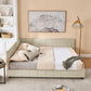 Upholstered Storage Tufted Bed Frame With Backrest And Armrests