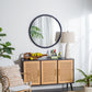 Circle Mirror With Metal Beaded Frame, Wall Mirror For Living Room Bedroom Entryway - Black