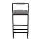 Sumner - Set of 2 - 16.54" Modern Counter Height Bar Stools with Armless Design, Gray PU Upholstered Seats & Black Metal Legs