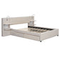Upholstered Platform Bed With Reading Lights, Drawers, Trundle And Shelves