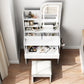 Fashion Vanity Desk With Mirror And Lights For Makeup, Hair Dryer Holder And Chair, Adjustable Lighting - White