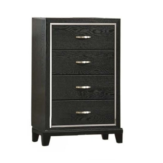 1 Piece Chest Tapered Legs Bedroom Furniture - Black