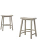 Alonzo - Set of 2 – 24" Light Gray Backless Counter Height Ergonomic Stools with Solid Wood Frame