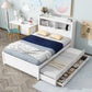 Platform Bed With Trundle, Drawers, USB Ports And Built In Shelves